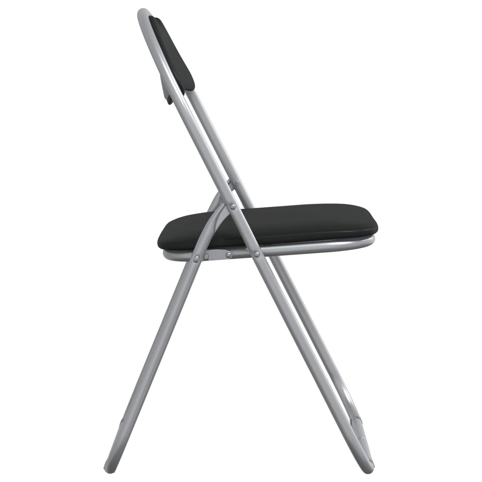 Chaise pliante 8 pcs Noir et gris 48 x 43,5 x 81 cm Simili cuir - XIOS