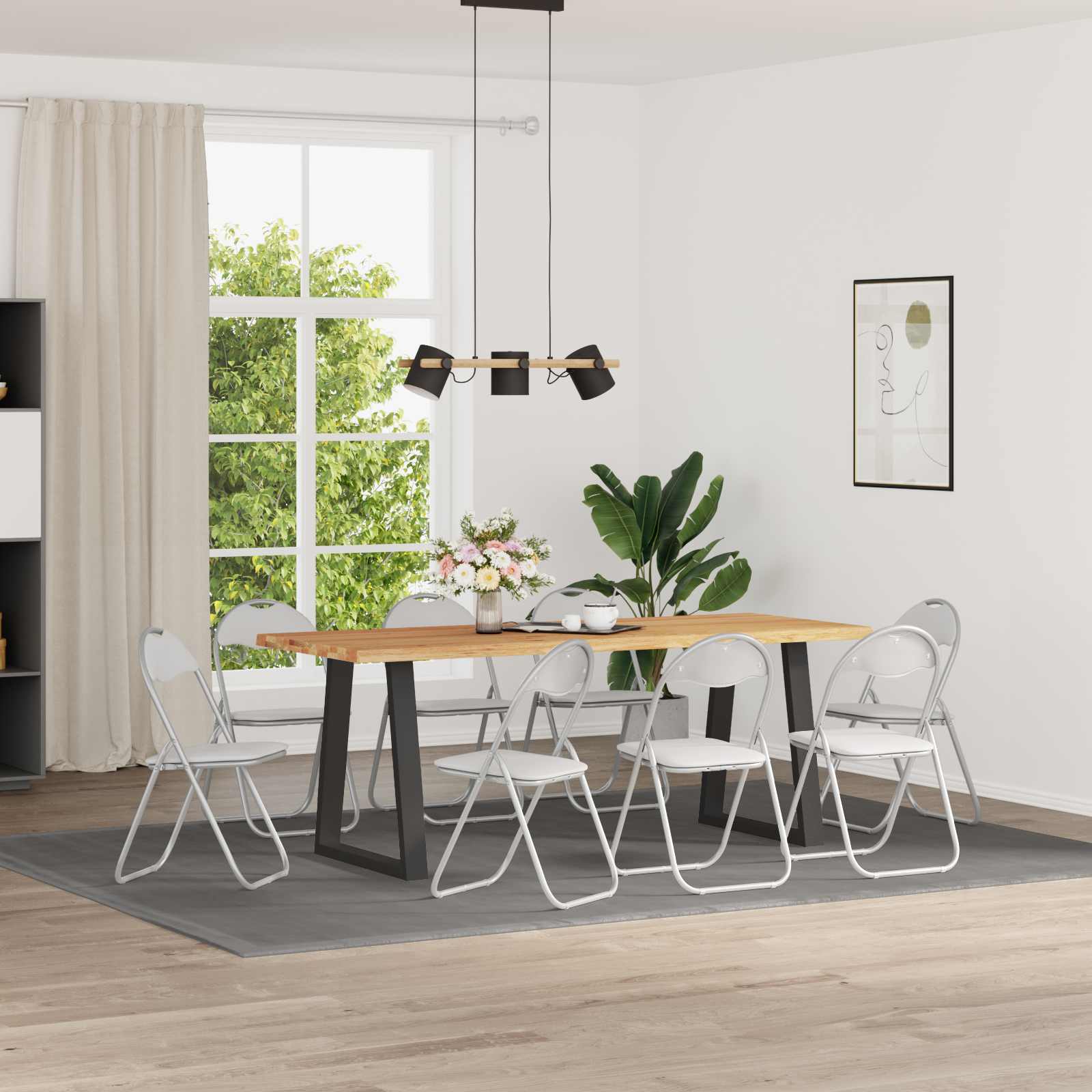 Chaise pliante 8 pcs Blanc et Gris 48 x 43,5 x 81 cm - XIOS