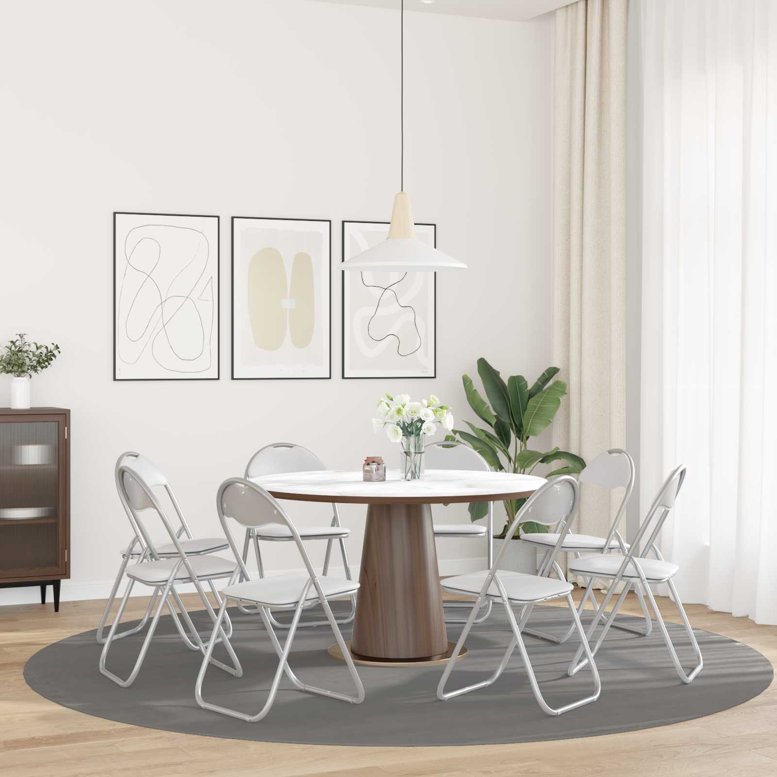 Chaise pliante 8 pcs Blanc et Gris 48 x 43,5 x 81 cm - XIOS