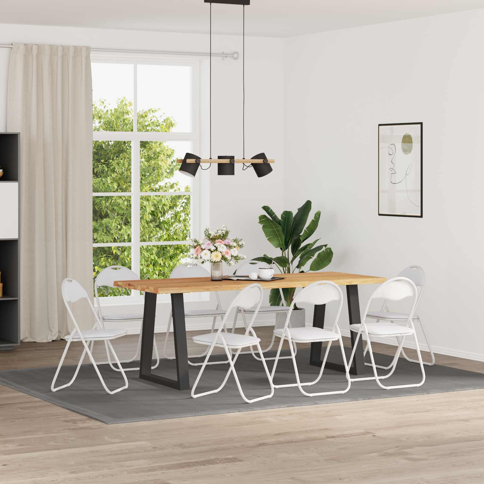 Chaise pliante 8 pcs Blanc 48 x 43,5 x 81 cm Simili cuir - XIOS