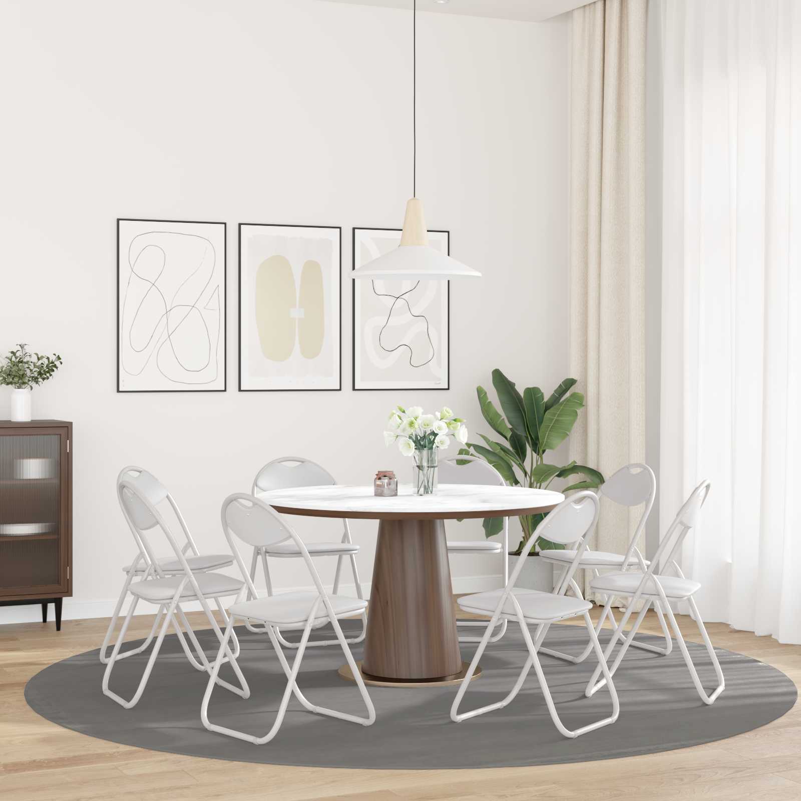 Chaise pliante 8 pcs Blanc 48 x 43,5 x 81 cm Simili cuir - XIOS