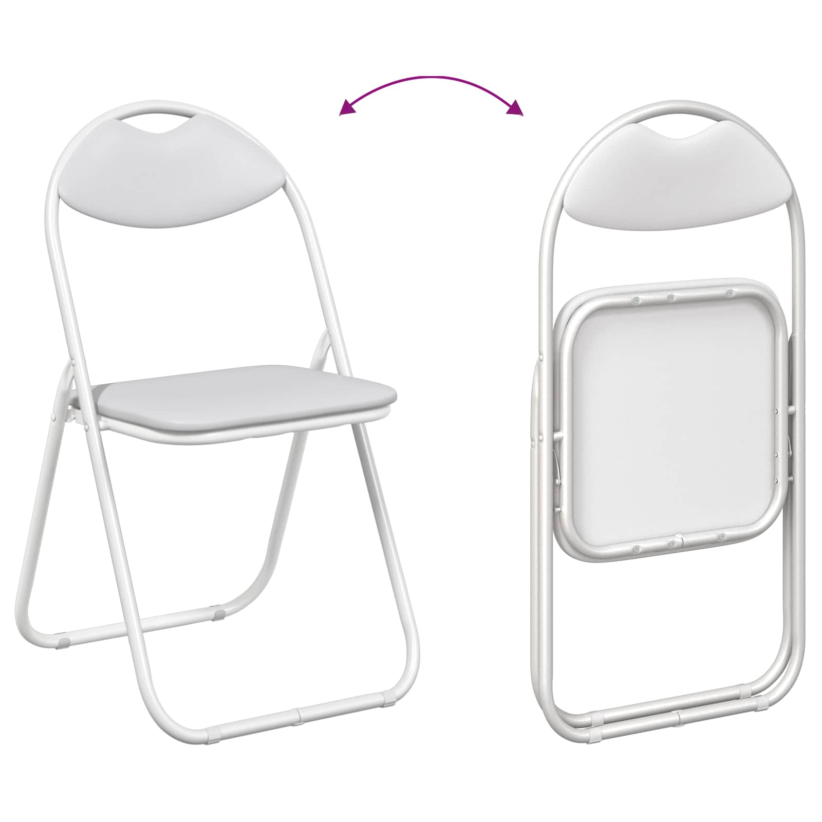 Chaise pliante 8 pcs Blanc 48 x 43,5 x 81 cm Simili cuir - XIOS