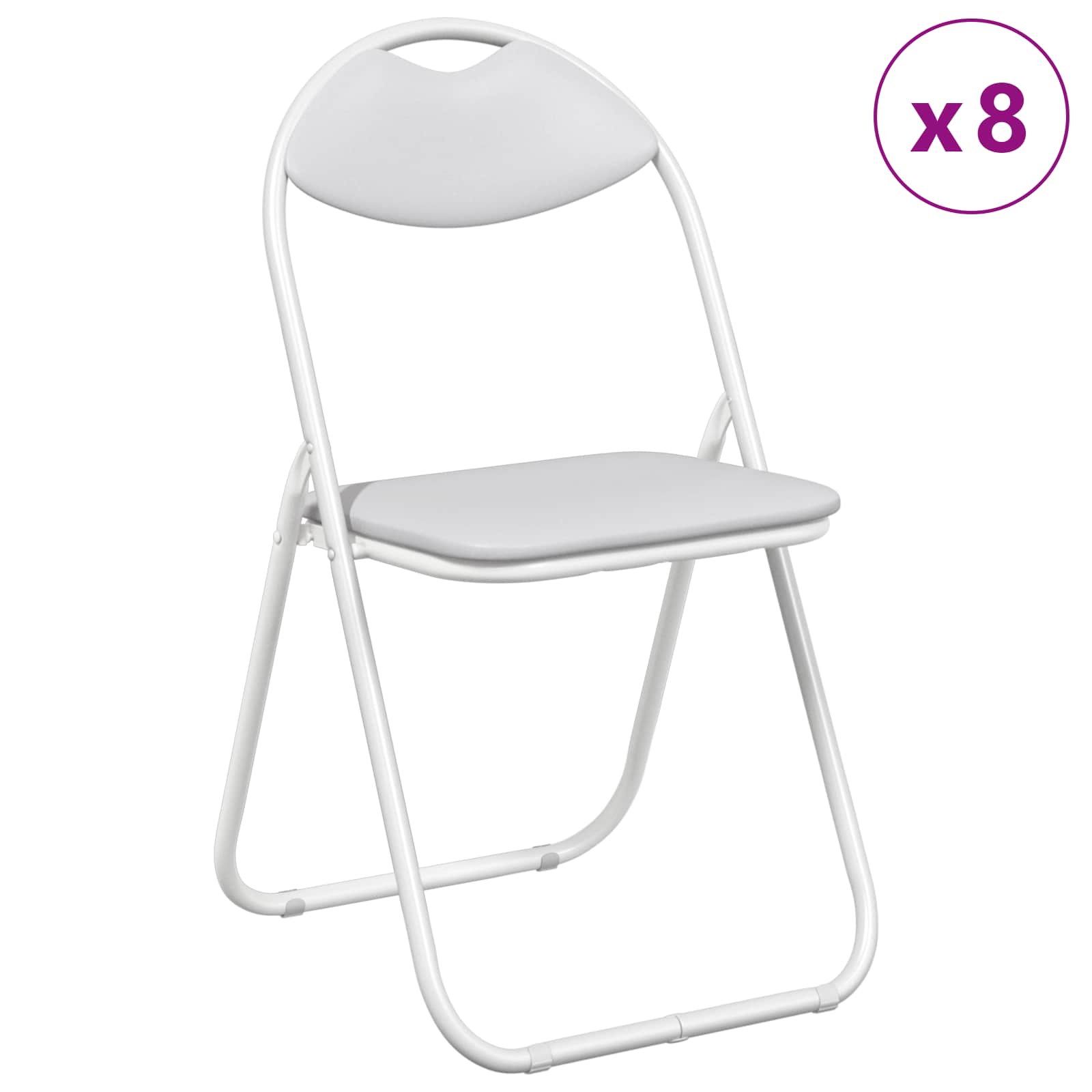 Chaise pliante 8 pcs Blanc 48 x 43,5 x 81 cm Simili cuir - XIOS