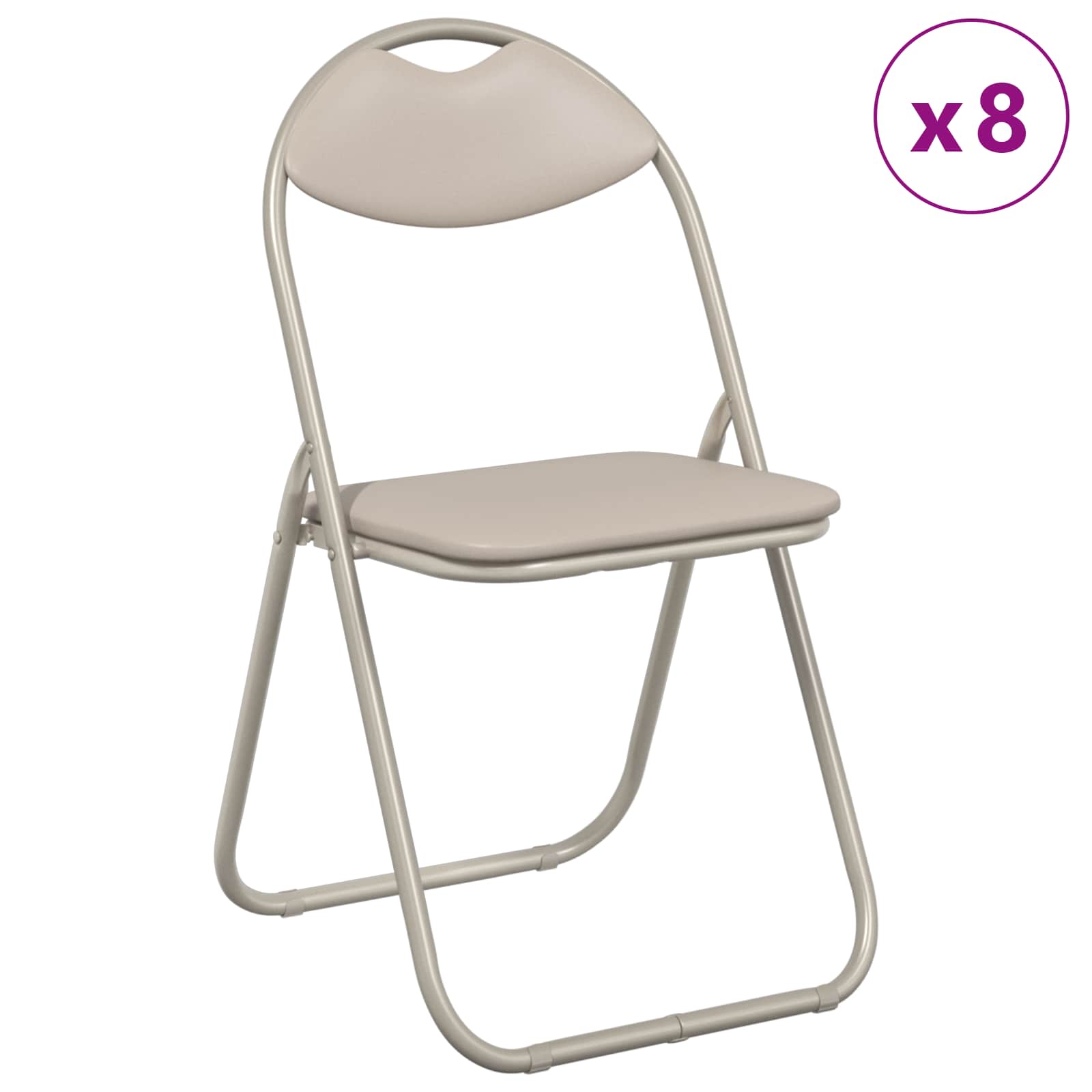 Chaise pliante 8 pcs Sable 48 x 43,5 x 81 cm Simili cuir - XIOS