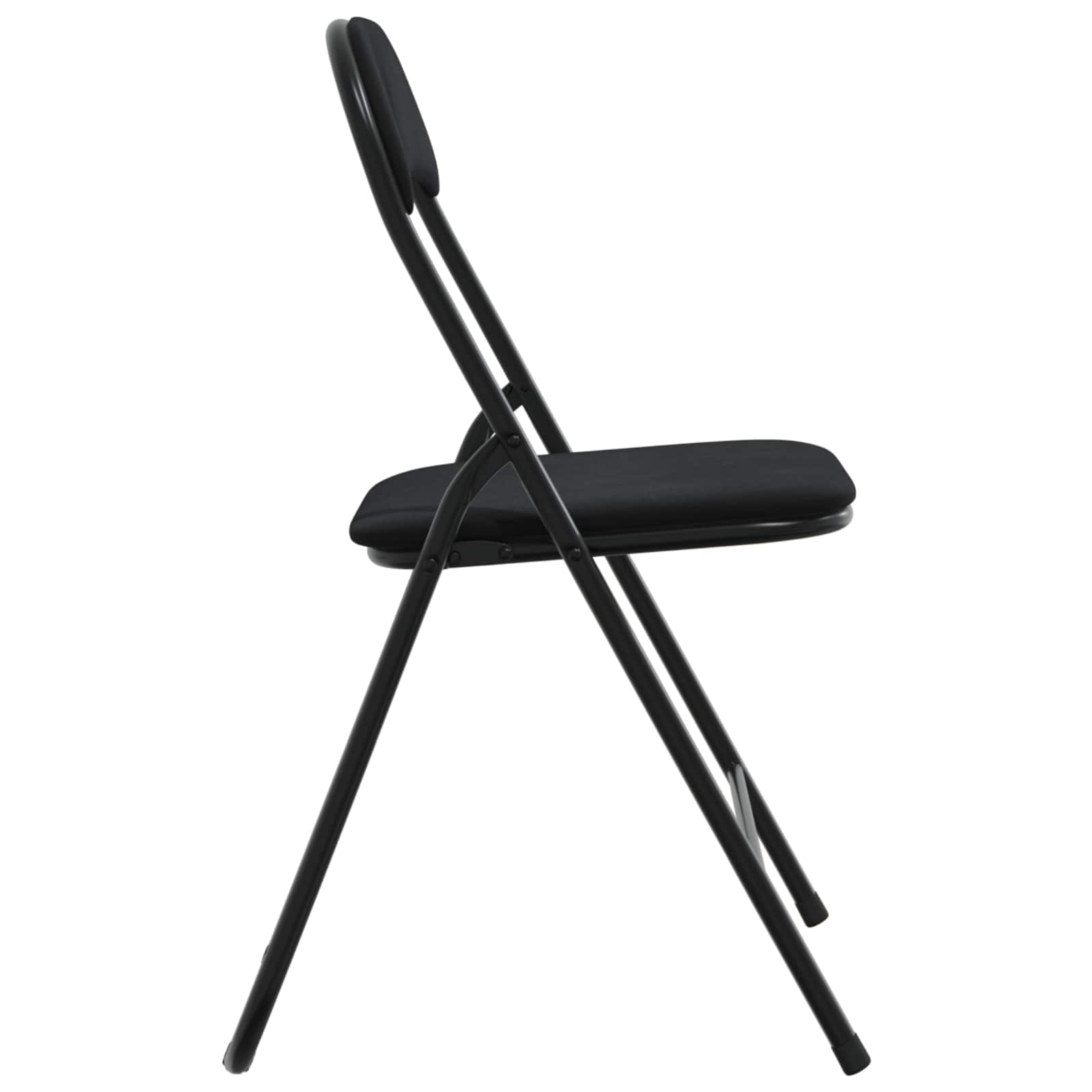 Chaise pliante 8 pcs Noir 48 x 44 x 78 cm Velours - XIOS