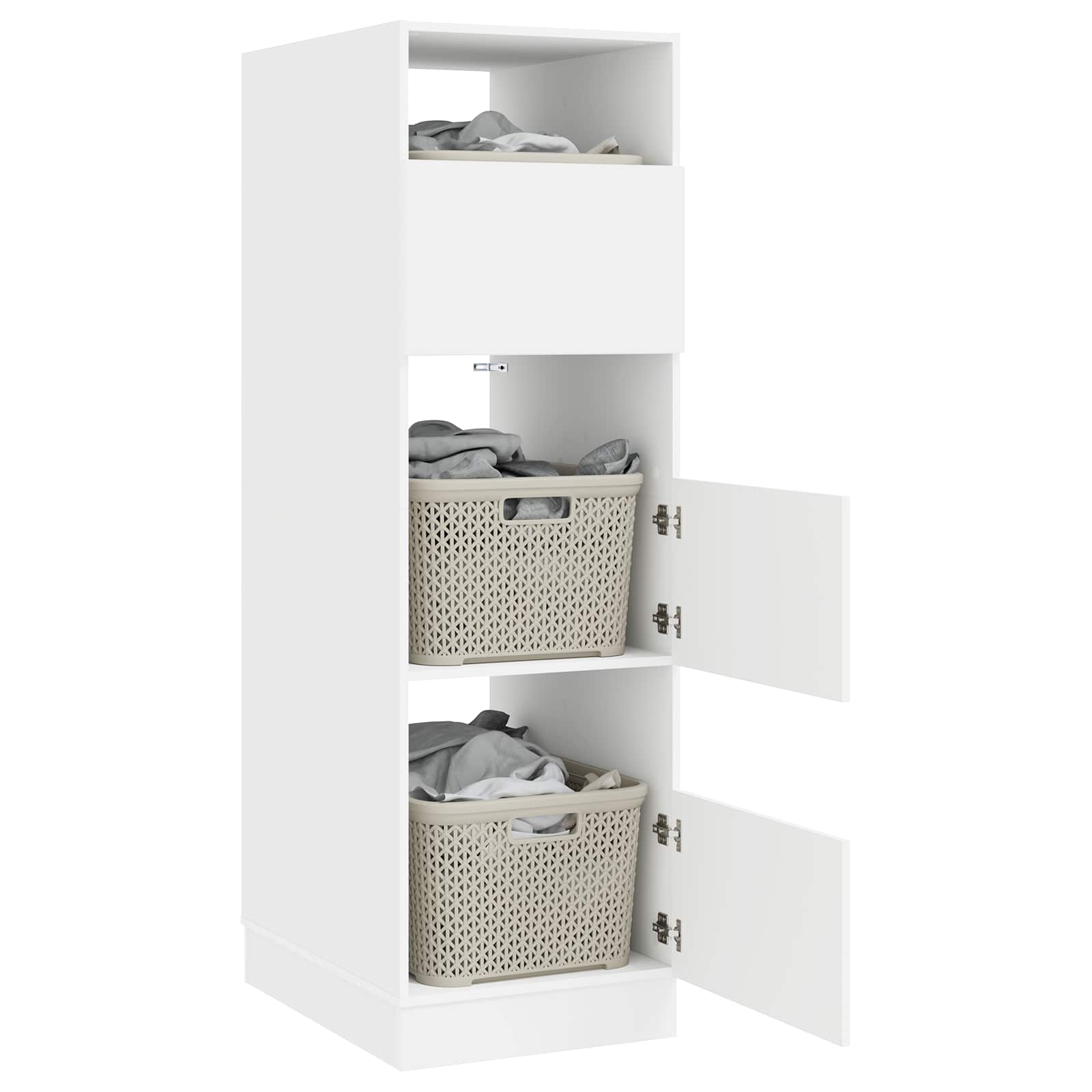 Armoire à Laver avec stockage Blanc Bois d'ingénierie