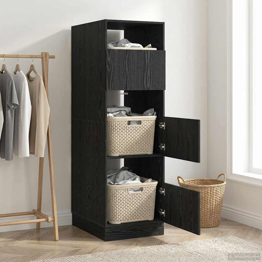 Armoire à Laver Chêne noir 50 x 68 x 162 cm Bois d'ingénierie