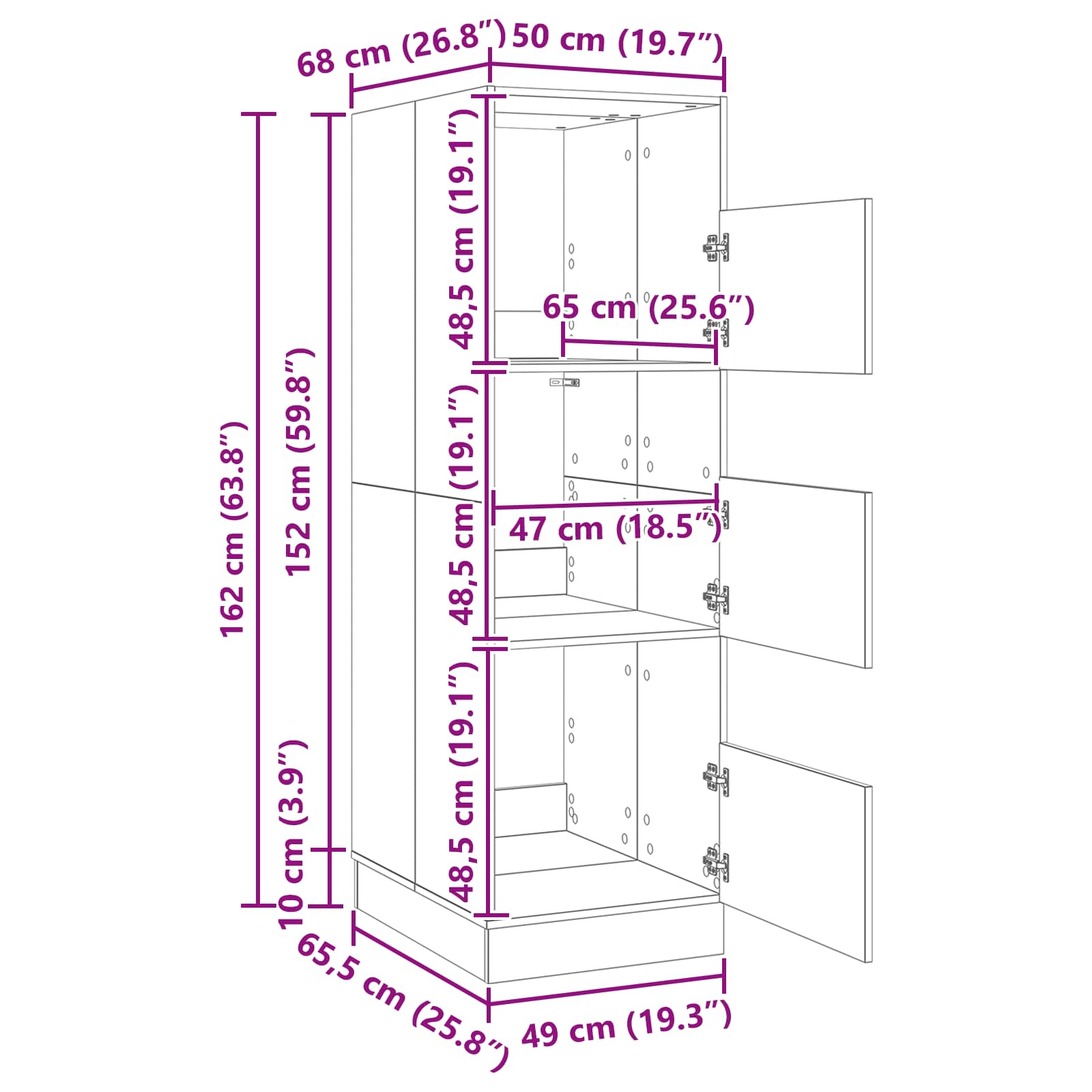 Armoire à Laver Sonoma 50 x 68 x 162 cm Bois d'ingénierie