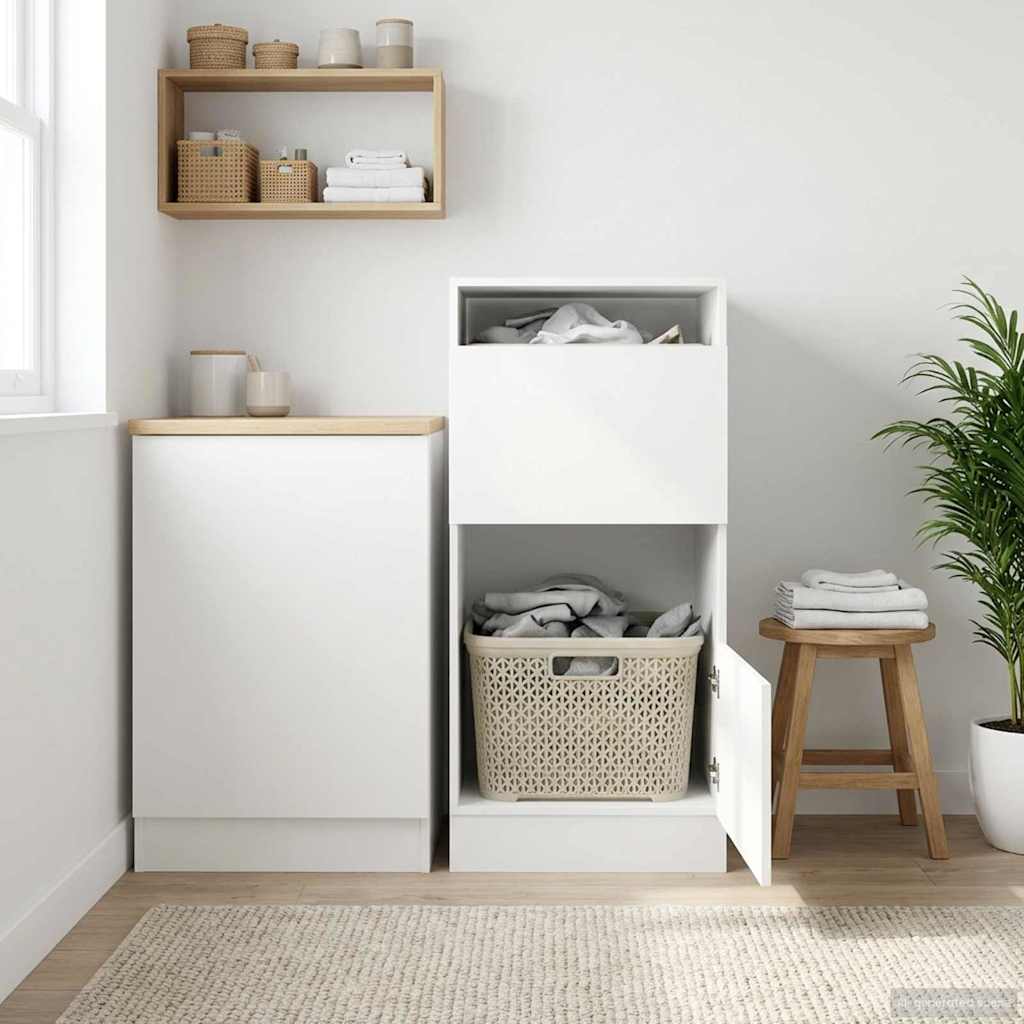 Armoire à Laver Blanc 50 x 68 x 102 cm Bois d'ingénierie