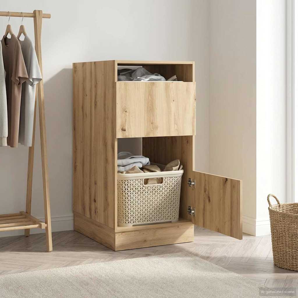 Armoire à Laver avec stockage Chêne artisanal 50 x 68 x 102 cm