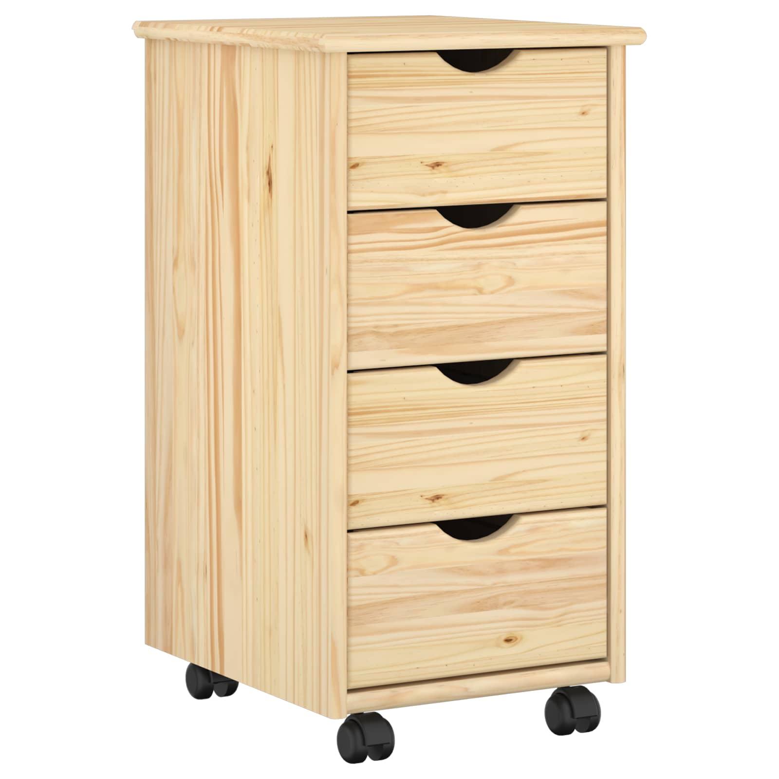 Cabinet roulant Marron 65,5 x 34 x 39 cm Bois de Pin Massif - XIOS