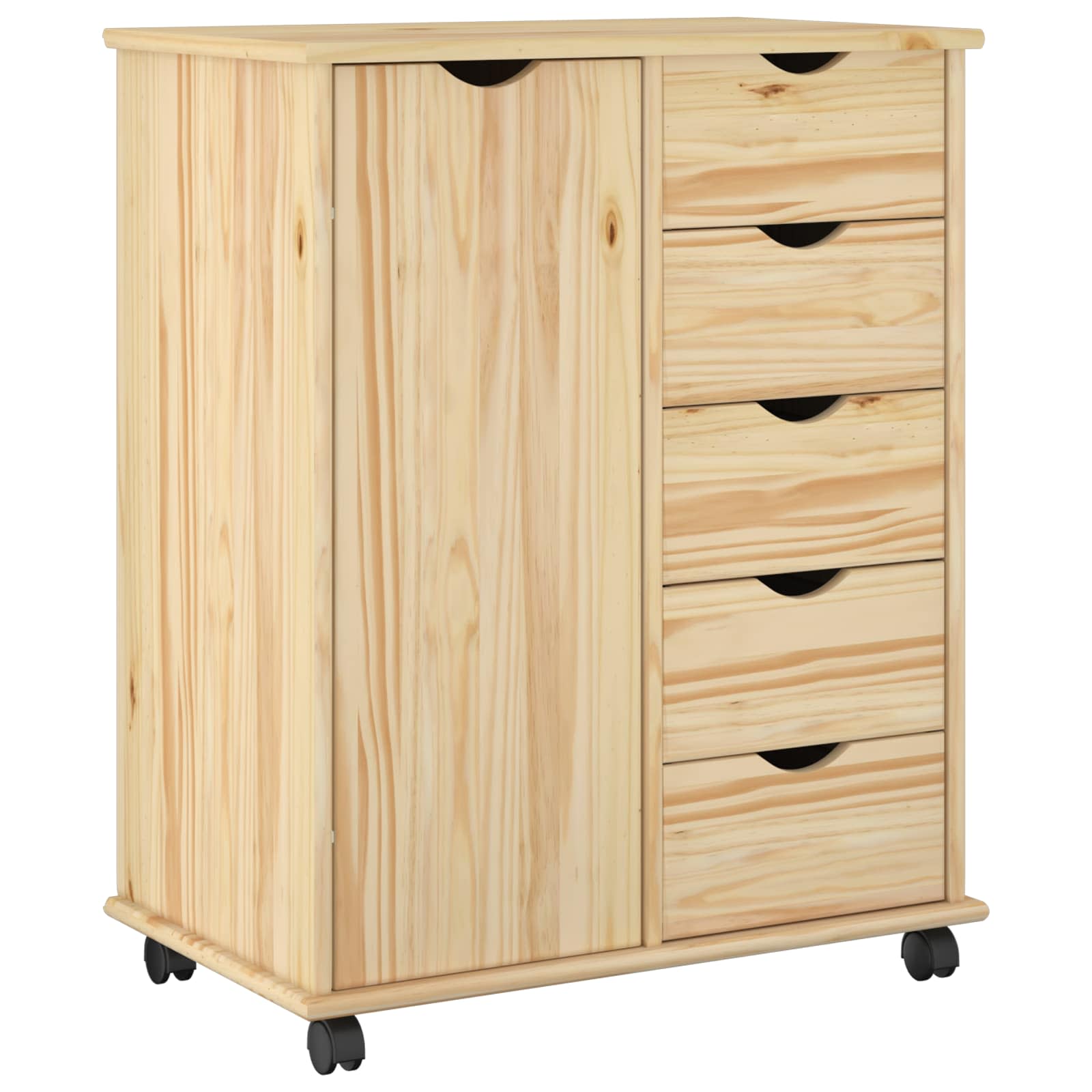 Cabinet roulant Marron 63,5 x 39 x 79 cm Bois de Pin Massif - XIOS