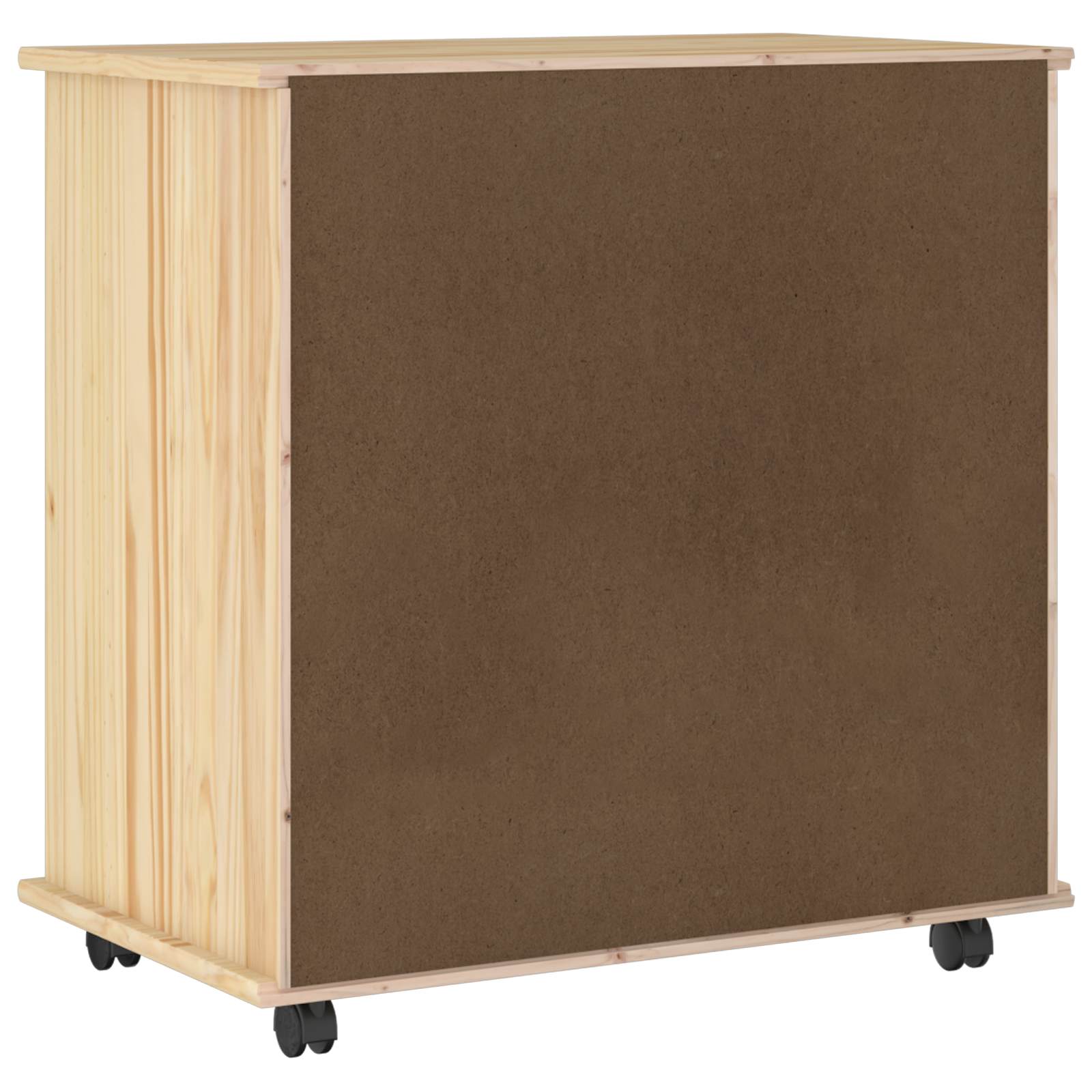 Cabinet roulant Marron 63,5 x 39 x 65,5 cm Bois de Pin Massif - XIOS