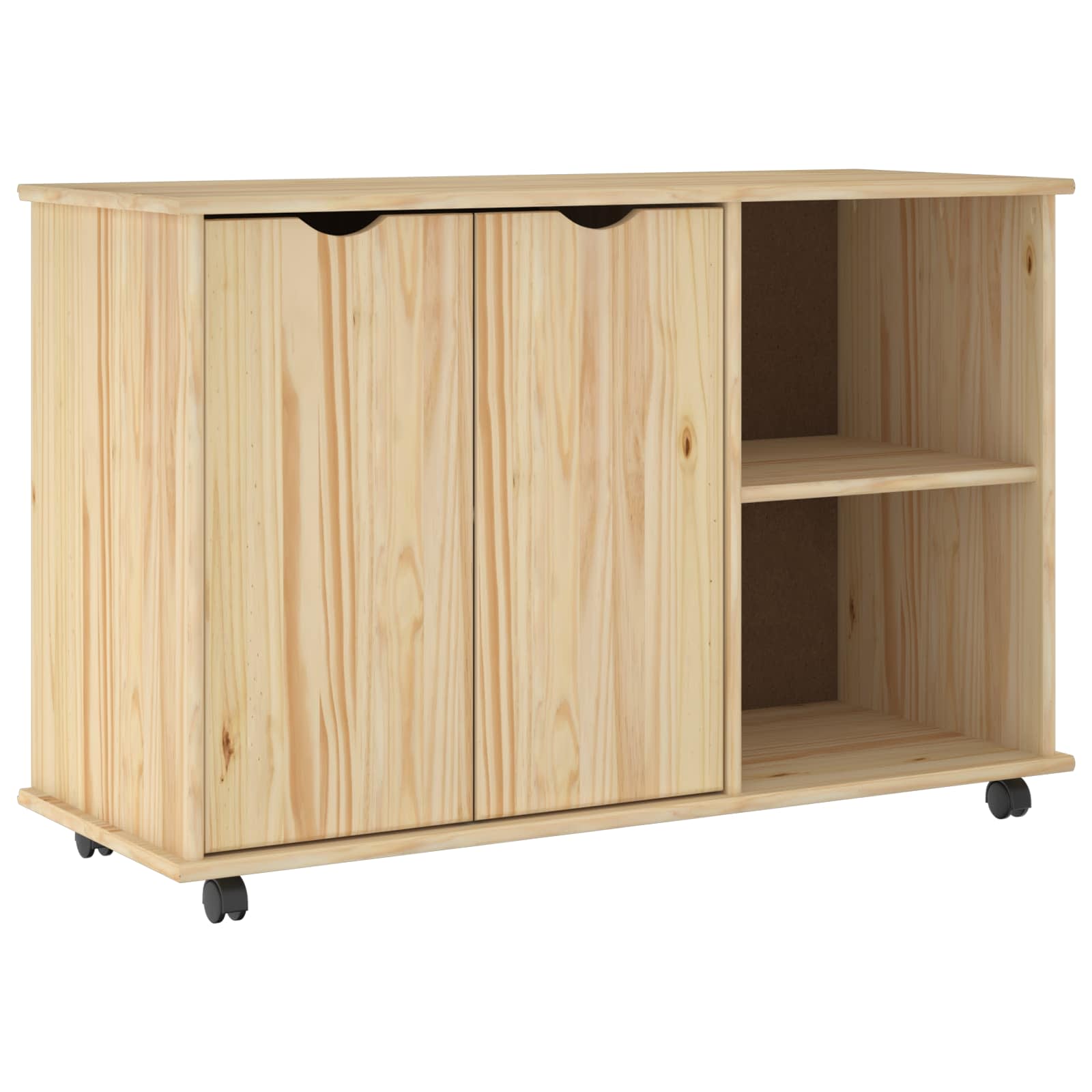 Cabinet roulant Marron 100 x 39 x 65,5 cm Bois de Pin Massif - XIOS