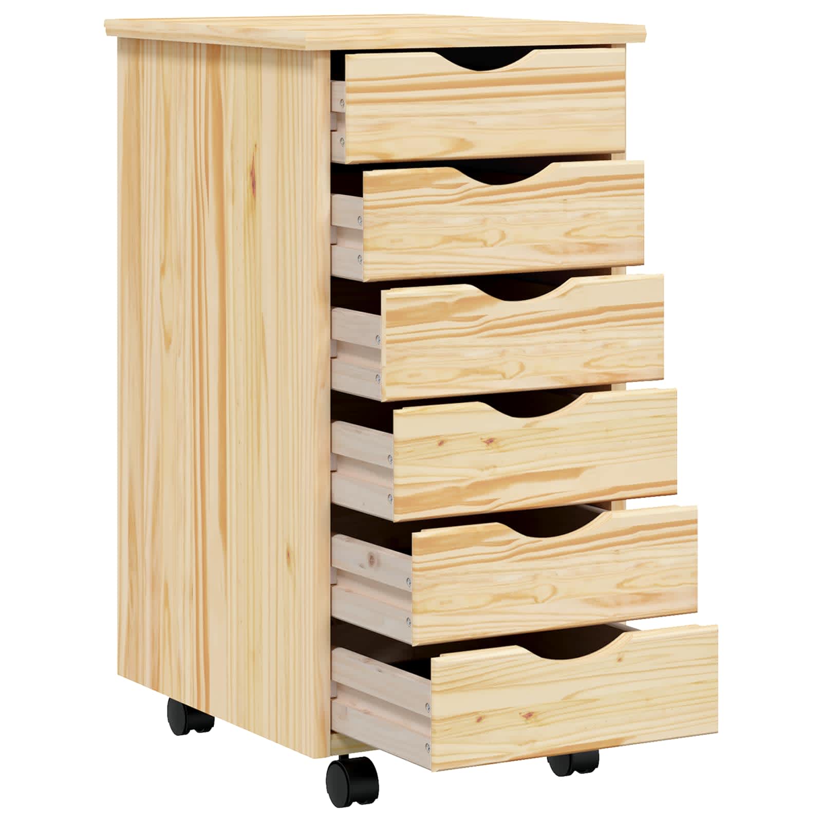 Cabinet Roulant avec Tiroirs avec roue MOSS Vernis transparent - XIOS