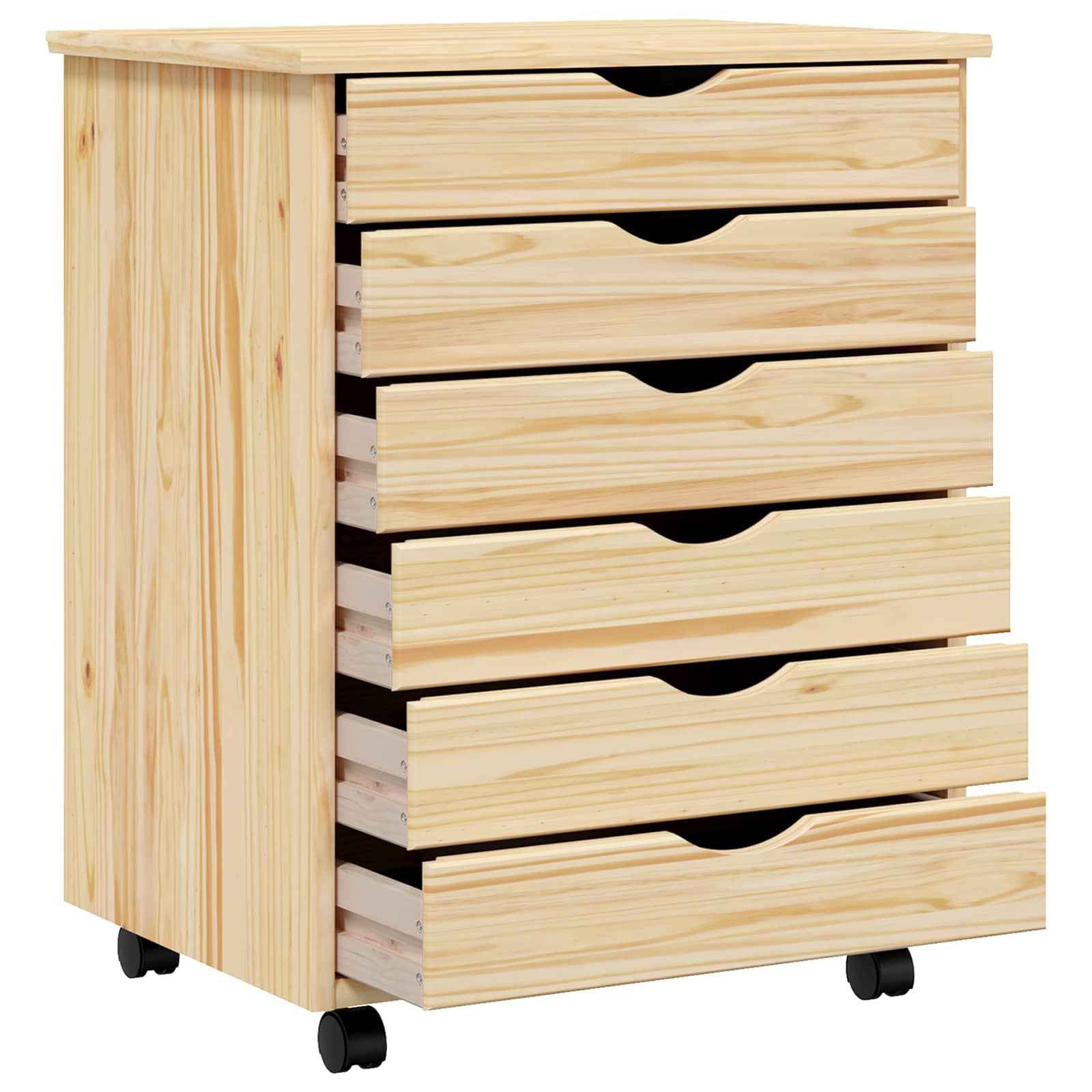 Cabinet Roulant avec Tiroirs avec roue MOSS Vernis transparent - XIOS