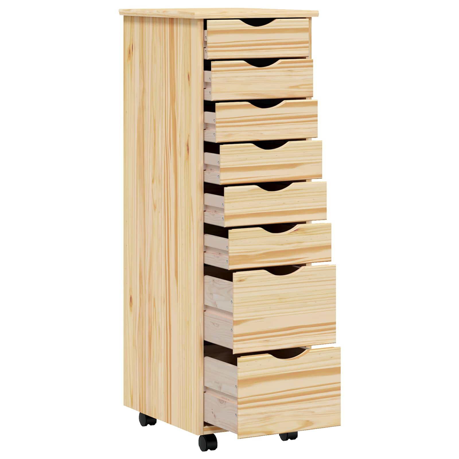 Cabinet Roulant avec Tiroirs avec roue MOSS Vernis transparent - XIOS