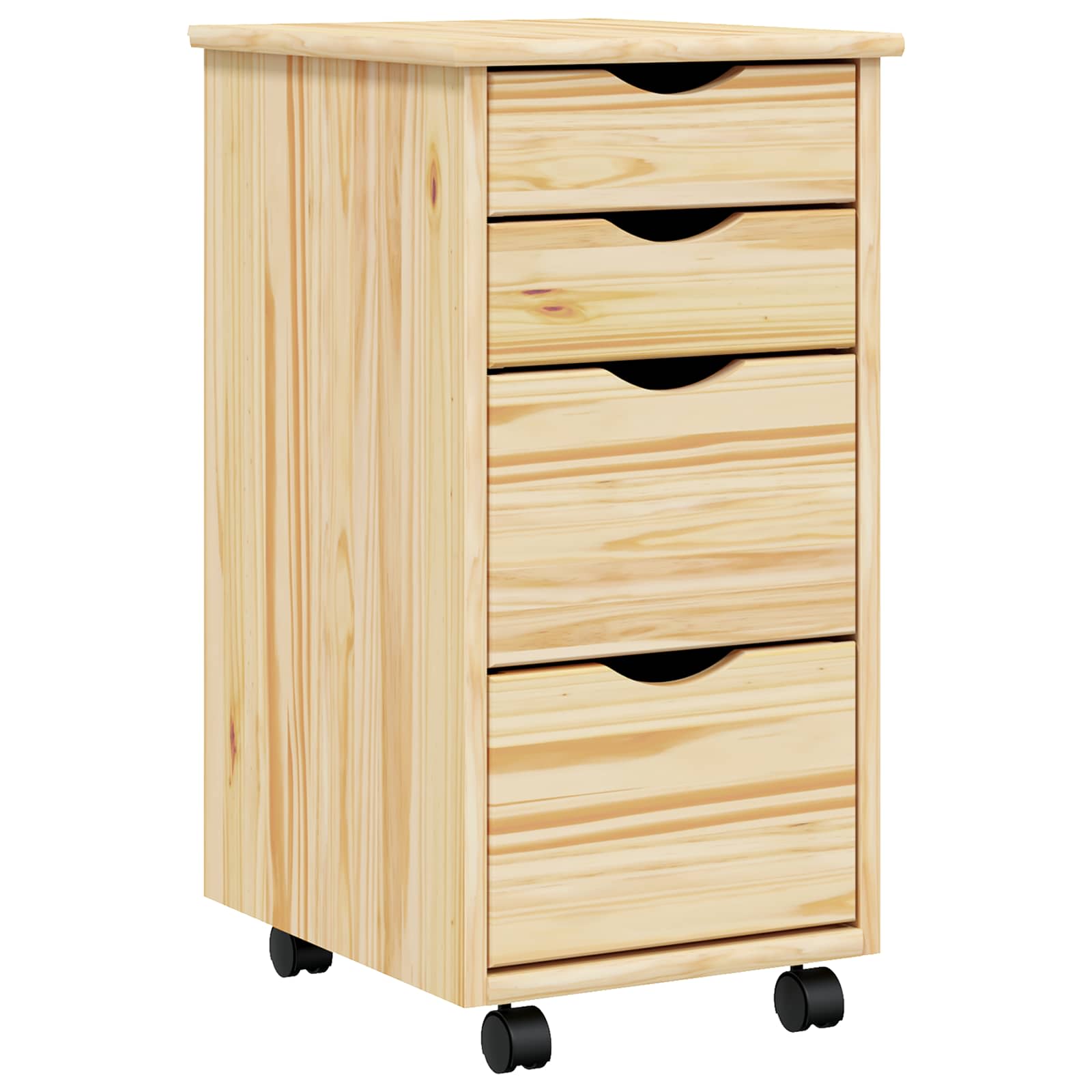 Cabinet roulant avec bureau avec roue MOSS Vernis transparent - XIOS