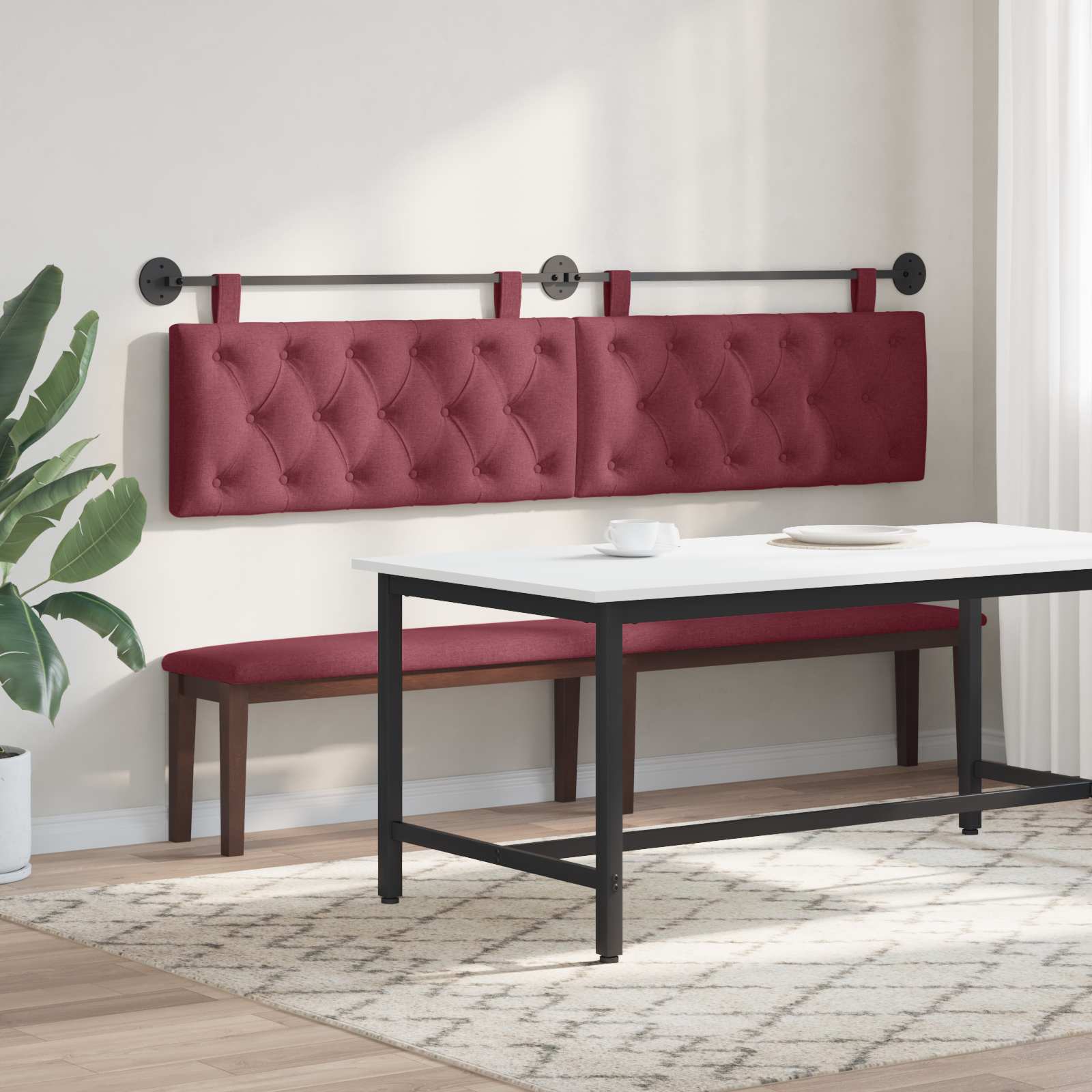 Tête de lit suspendue Bordeaux 210 x 55 x 7 cm tissu - XIOS