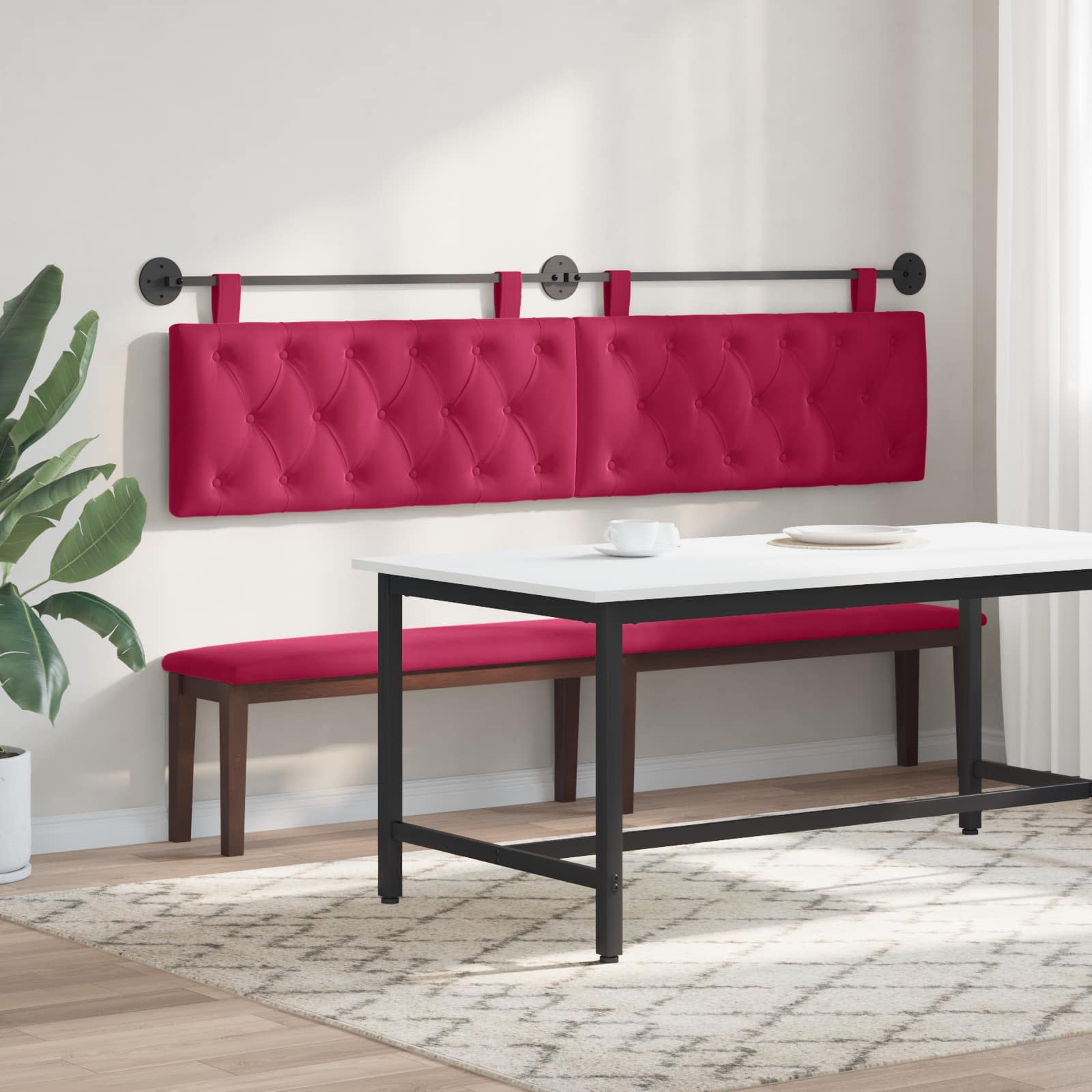 Tête de lit suspendue Bordeaux Velours - XIOS
