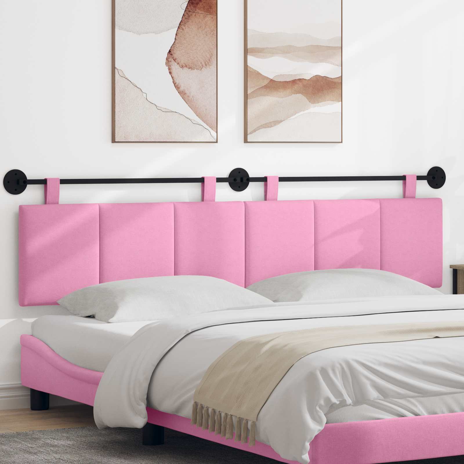 Tête de lit suspendue Rose Tissu - XIOS