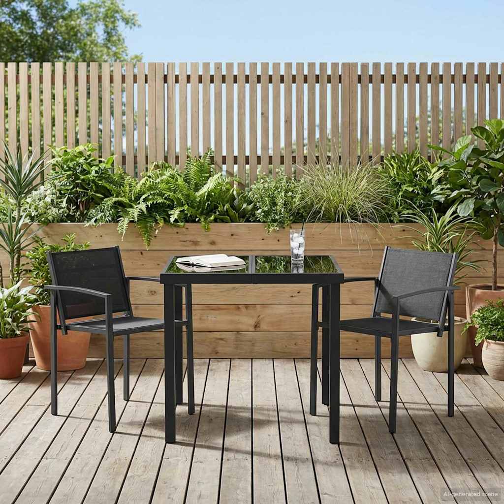 Ensemble de meubles d'extérieur 3 pcs Noir et anthracite - XIOS
