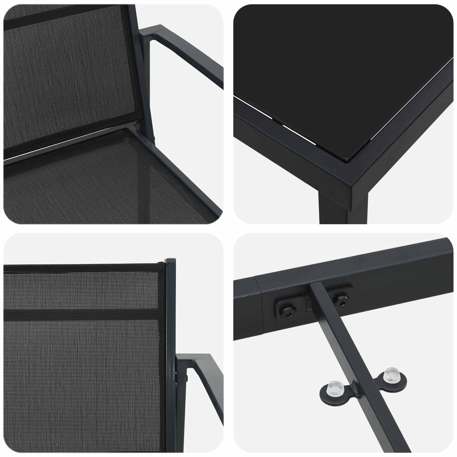 Ensemble de meubles d'extérieur 5 pcs Noir et anthracite