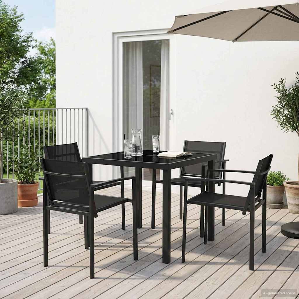 Ensemble de meubles d'extérieur 5 pcs Noir et anthracite