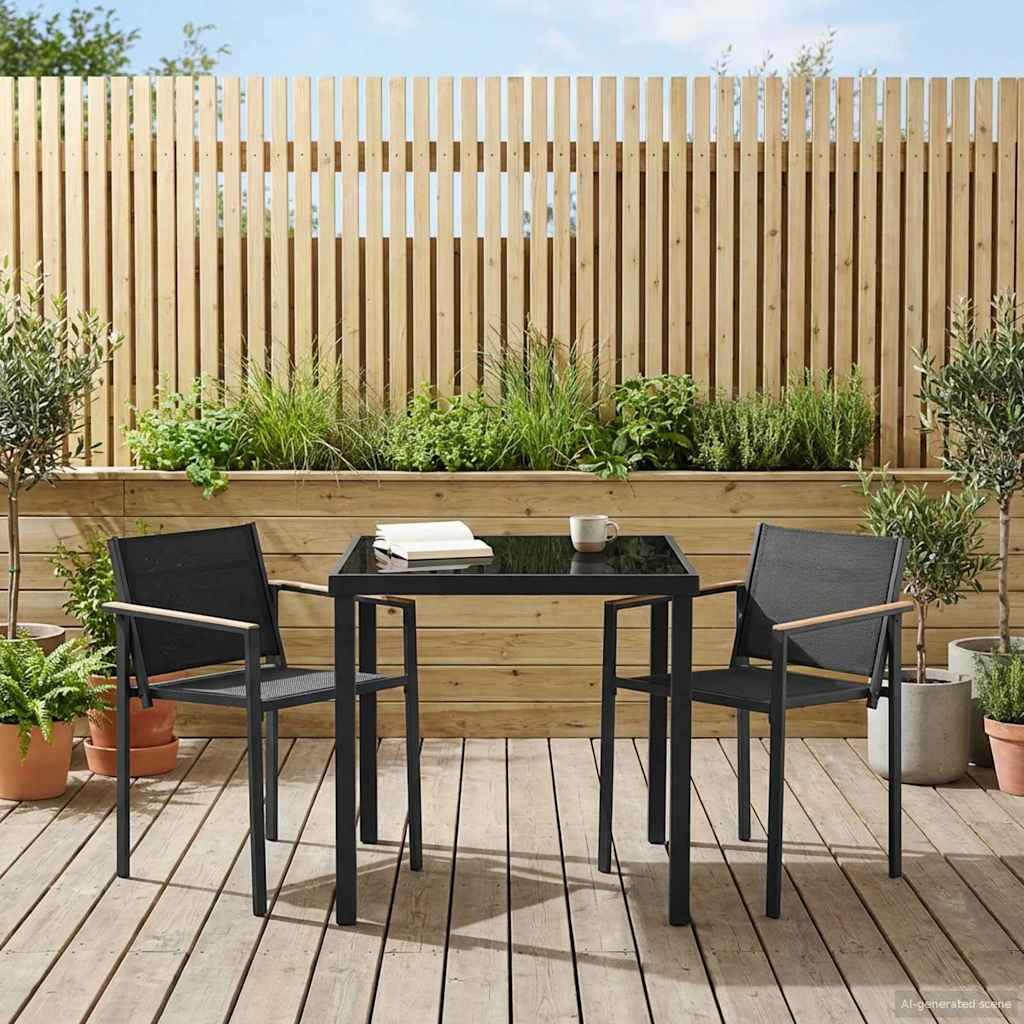 Ensemble de meubles d'extérieur 3 pcs Noir et anthracite - XIOS
