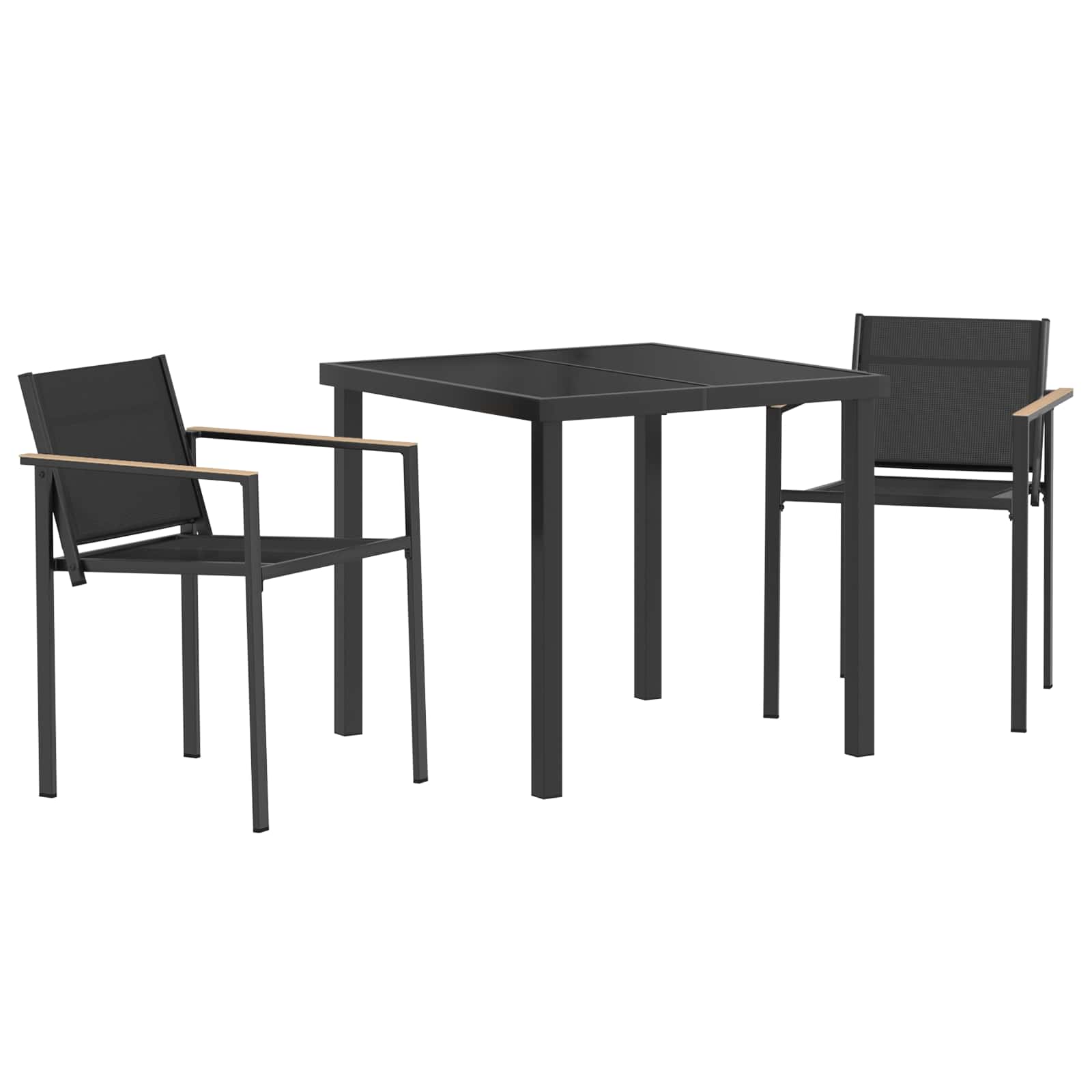 Ensemble de meubles d'extérieur 3 pcs Noir et anthracite - XIOS