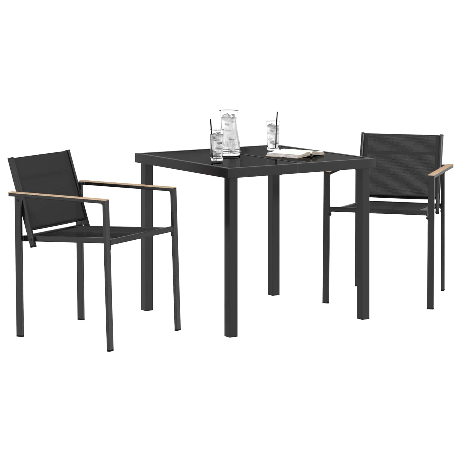Ensemble de meubles d'extérieur 3 pcs Noir et anthracite - XIOS