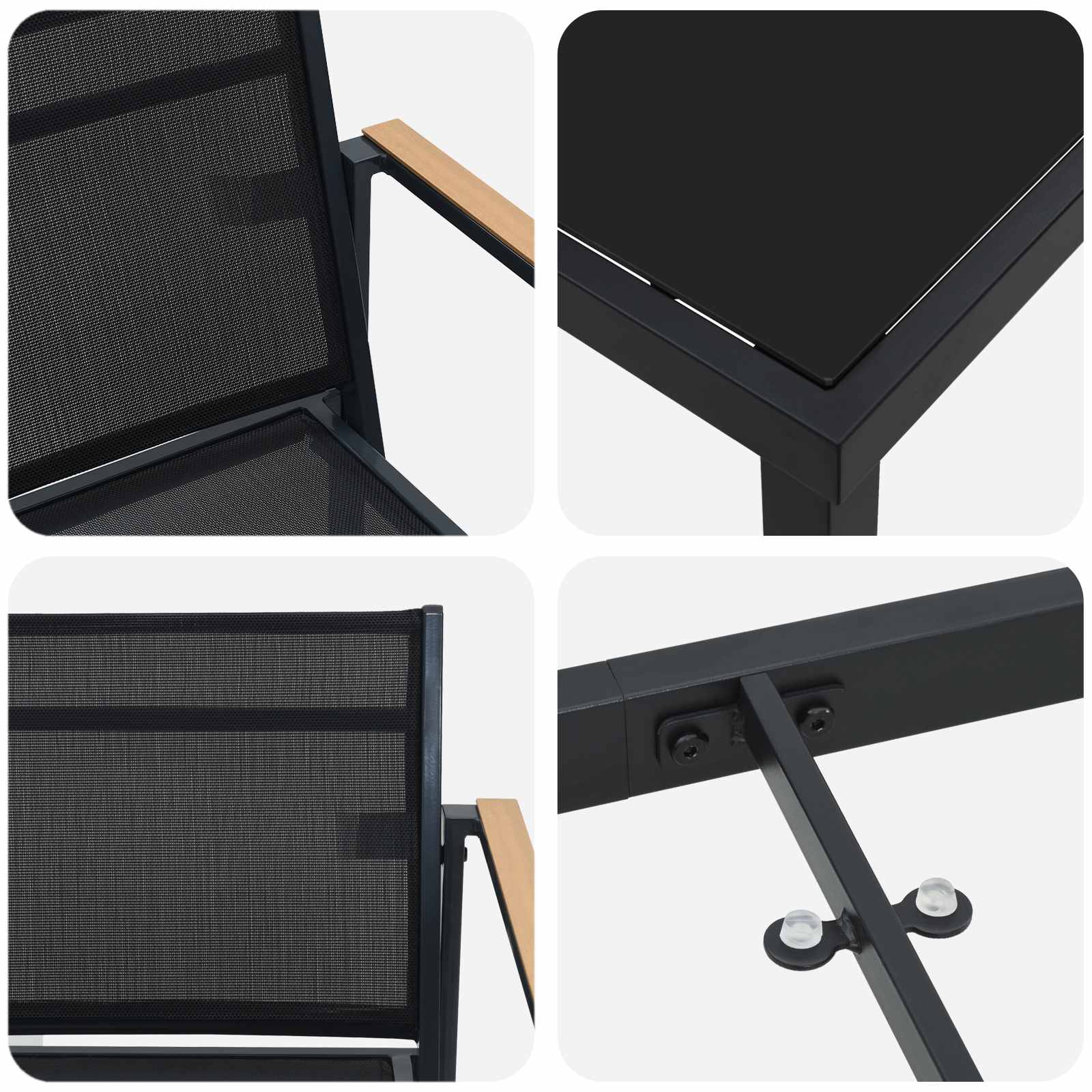 Ensemble de meubles d'extérieur 5 pcs Noir et anthracite