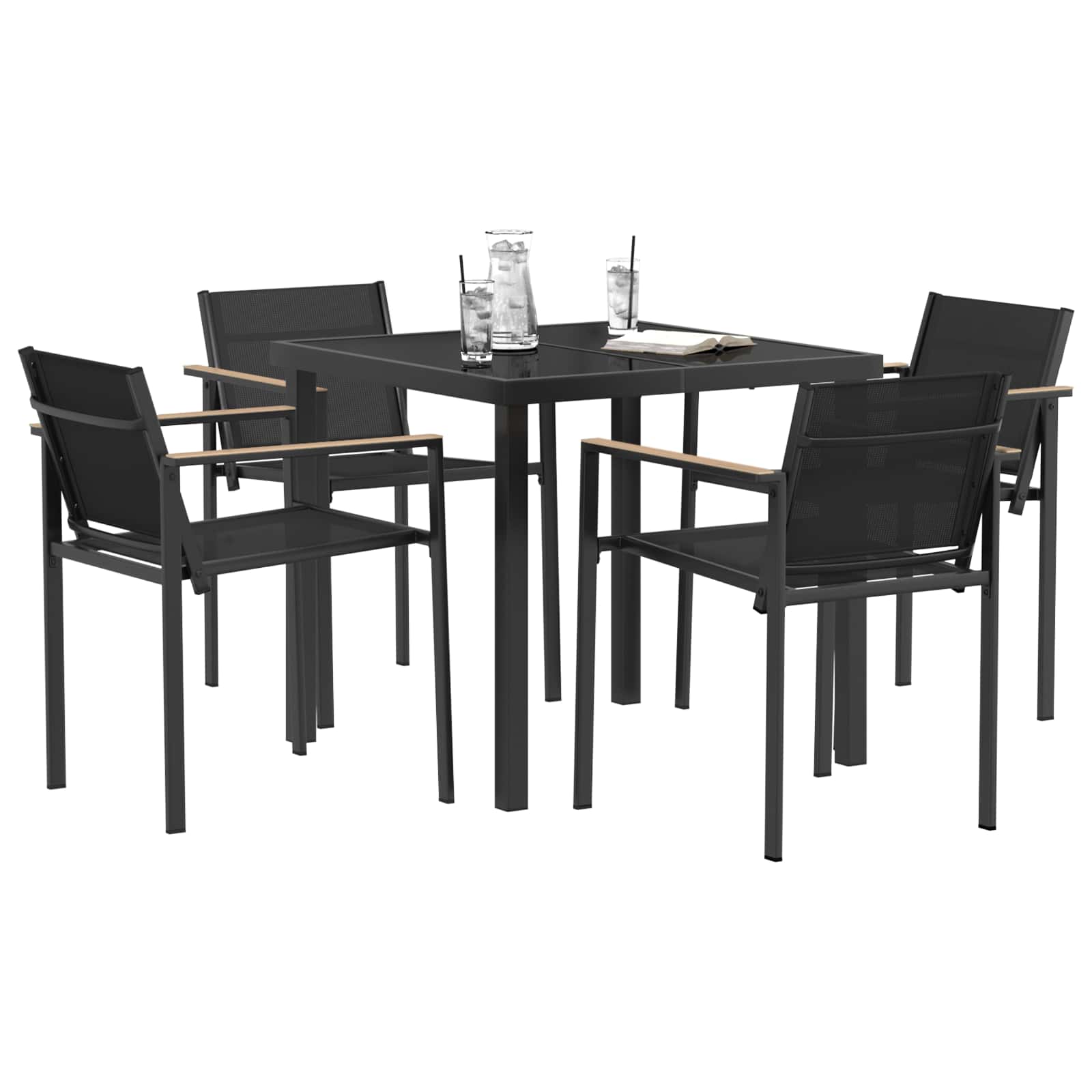 Ensemble de meubles d'extérieur 5 pcs Noir et anthracite