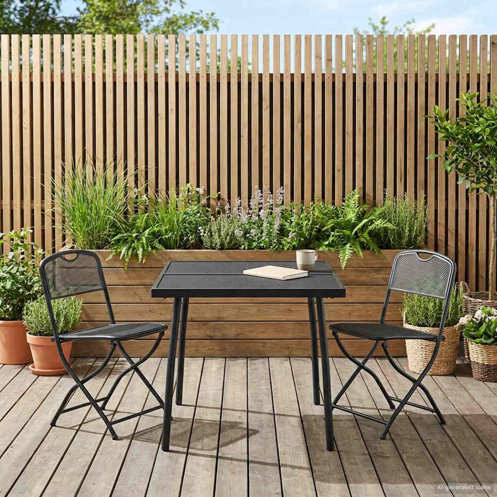 Ensemble de meubles d'extérieur 3 pcs Anthracite Fer et Acier - XIOS