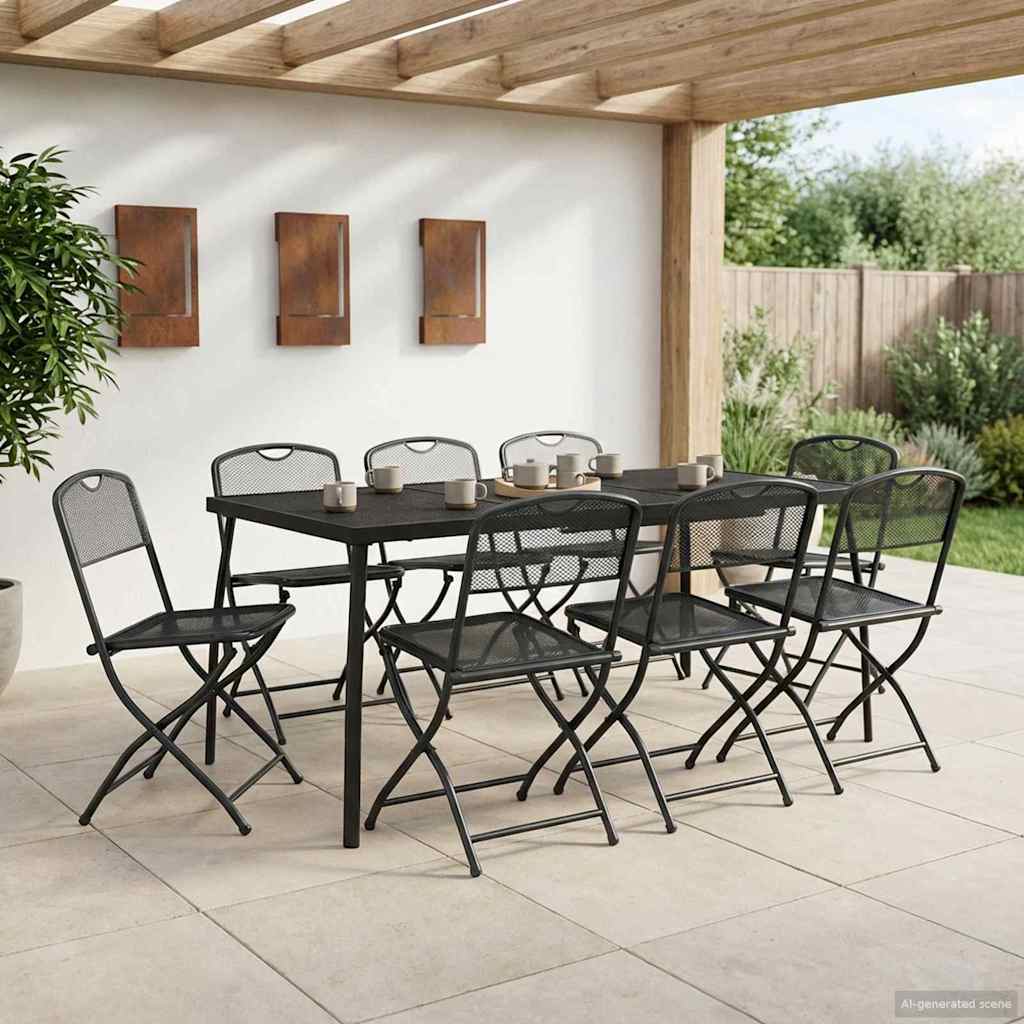 Ensemble de meubles d'extérieur 7 pcs Anthracite Fer et Acier - XIOS