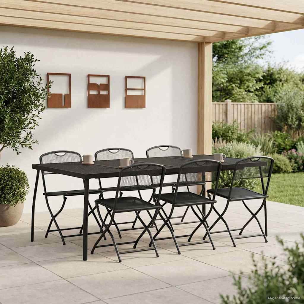 Ensemble de meubles d'extérieur 7 pcs Anthracite Fer et Acier - XIOS