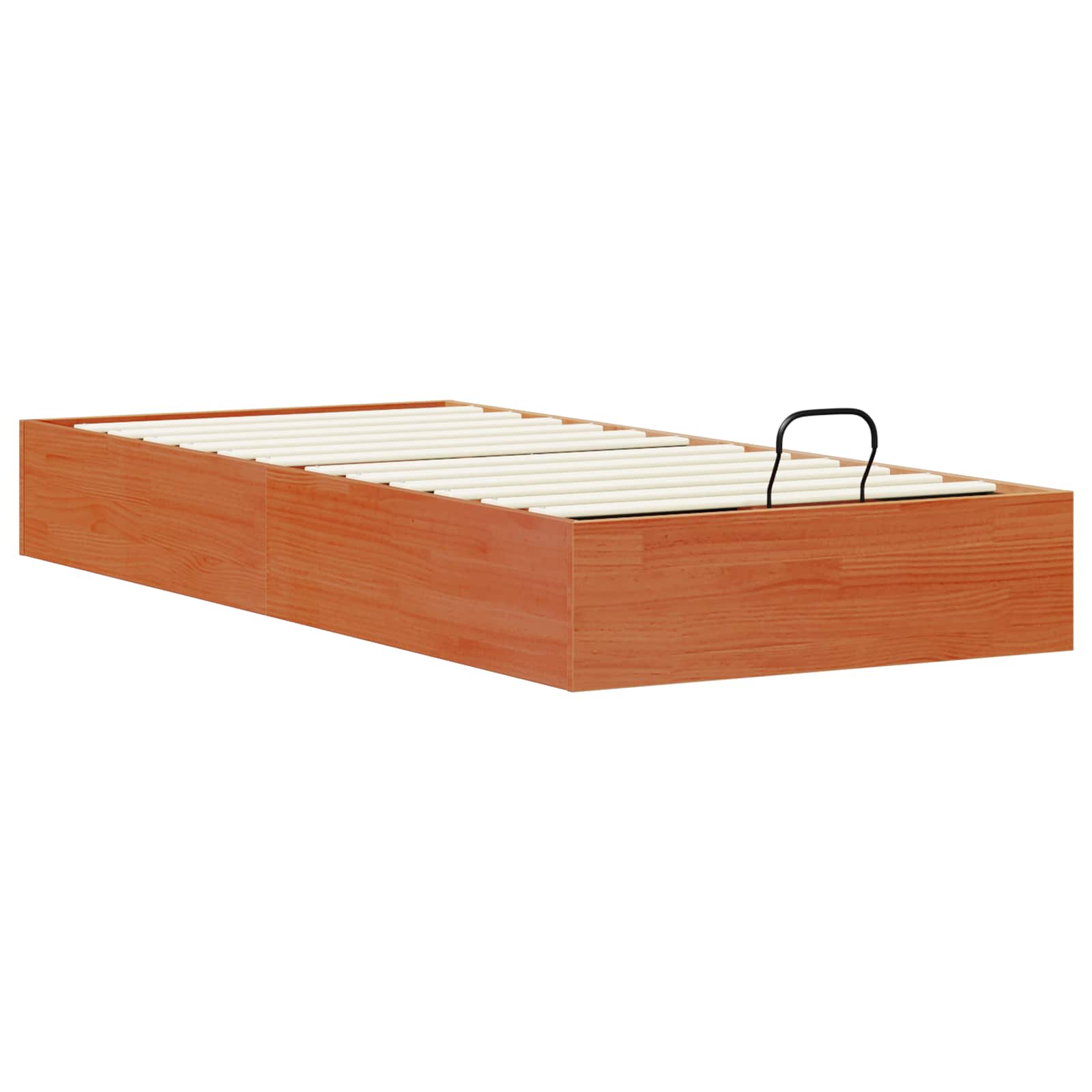 Cadre de lit ottoman avec rangement Brun Ciré 90 x 200 cm - XIOS