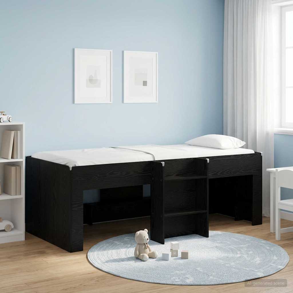 Cadre de Lit Élevé pour Enfants 2 pcs Chêne noir - XIOS
