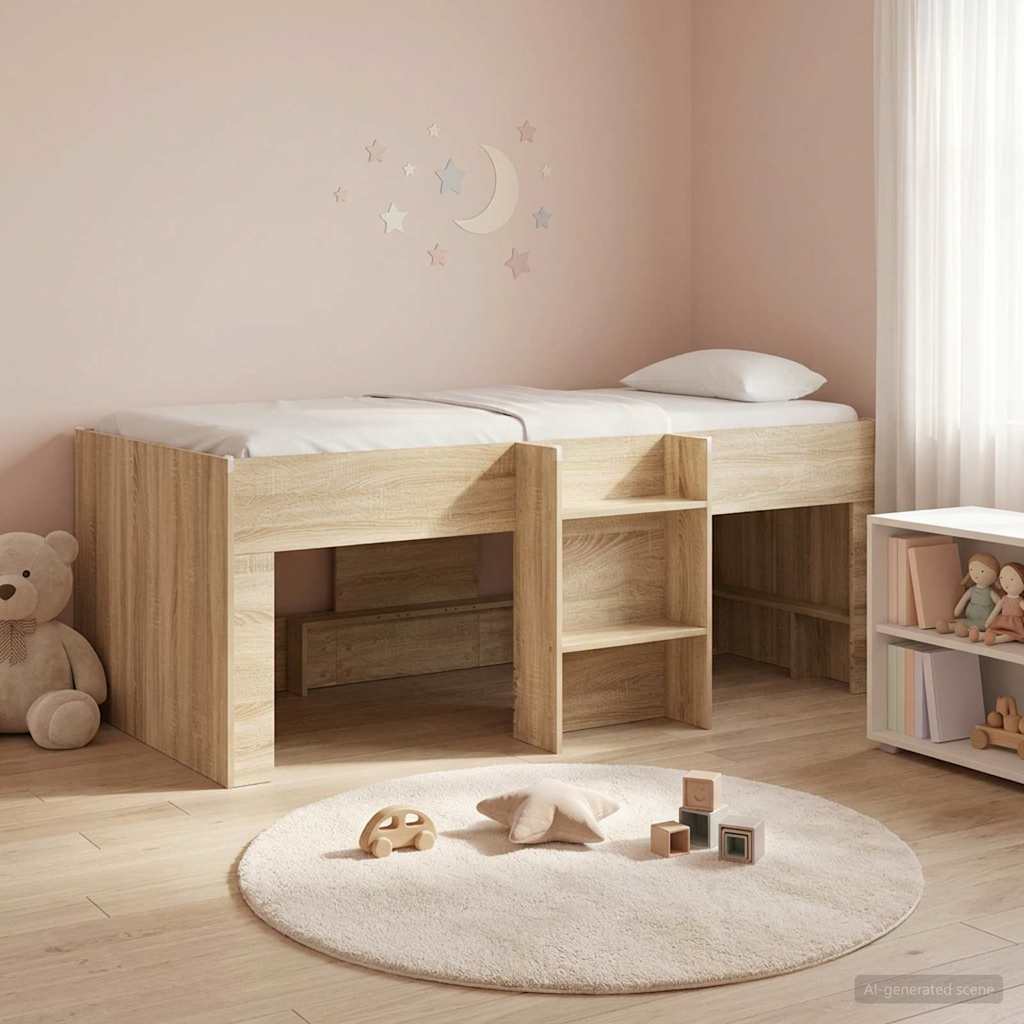 Cadre de Lit Élevé pour Enfants Chêne Sonoma 80 x 200 cm - XIOS