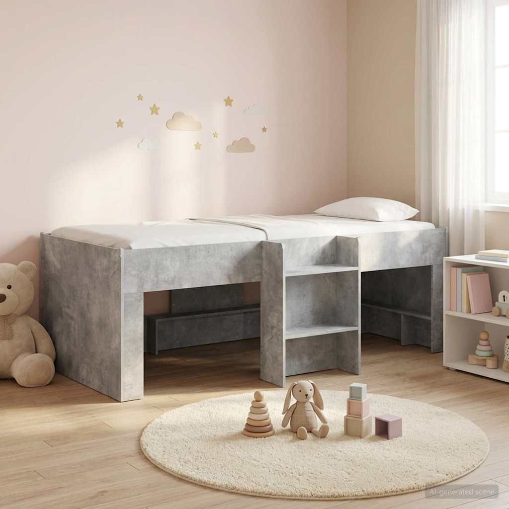 Cadre de Lit Élevé pour Enfants Gris béton 80 x 200 cm - XIOS
