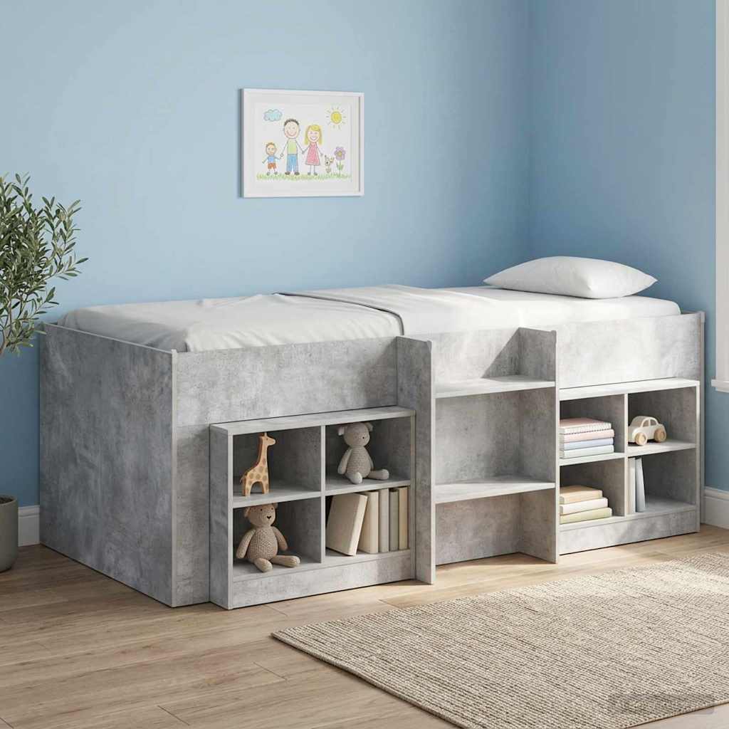 Cadre de Lit Élevé pour Enfants Gris béton 80 x 200 cm - XIOS