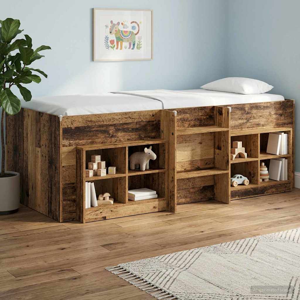 Cadre de Lit Élevé pour Enfants Bois ancien 80 x 200 cm - XIOS