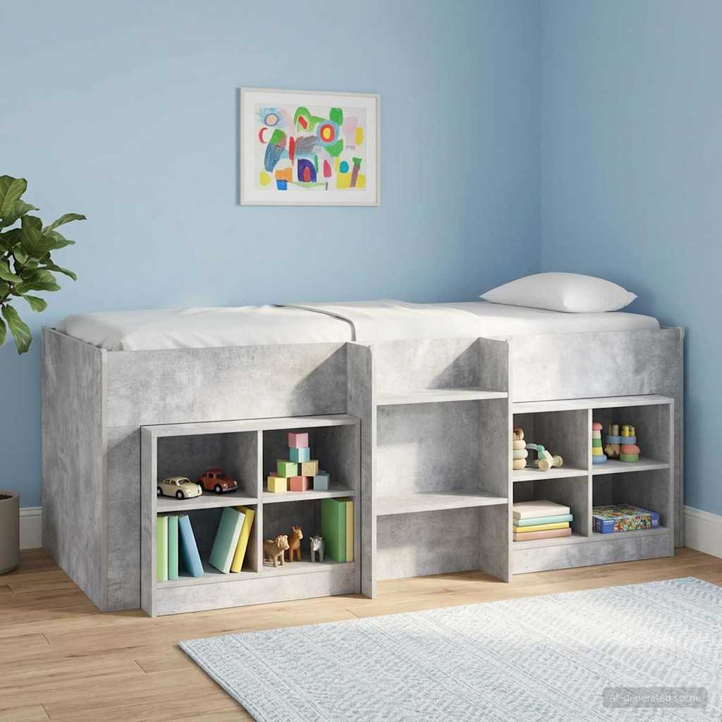 Cadre de Lit Élevé pour Enfants Gris béton 90 x 200 cm - XIOS