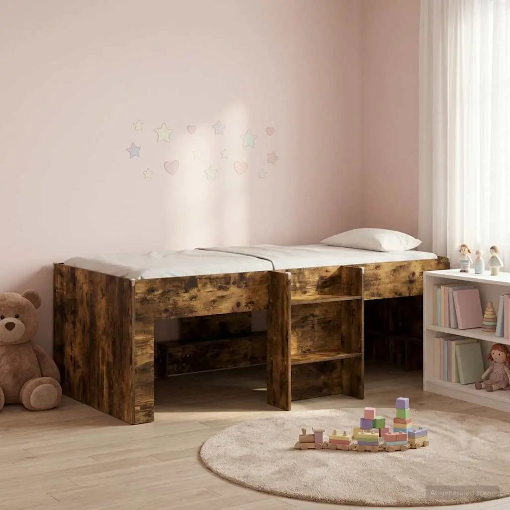 Cadre de Lit Élevé pour Enfants Chêne fumé 90 x 200 cm - XIOS