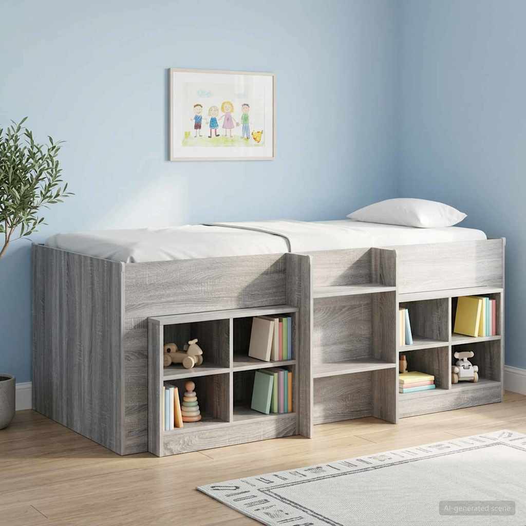 Cadre de Lit Élevé pour Enfants Sonoma gris 90 x 200 cm - XIOS