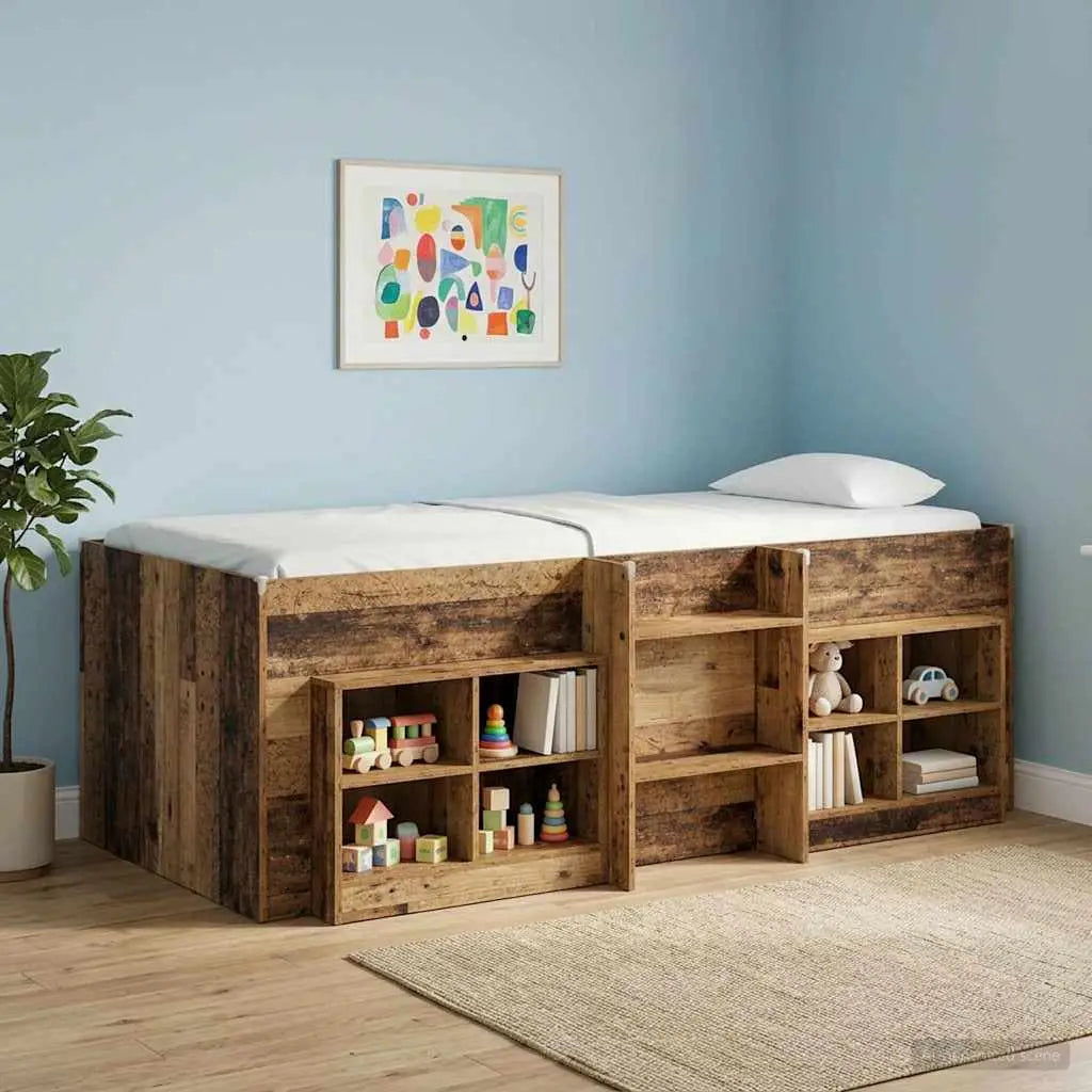 Cadre de Lit Élevé pour Enfants Bois ancien 90 x 200 cm - XIOS