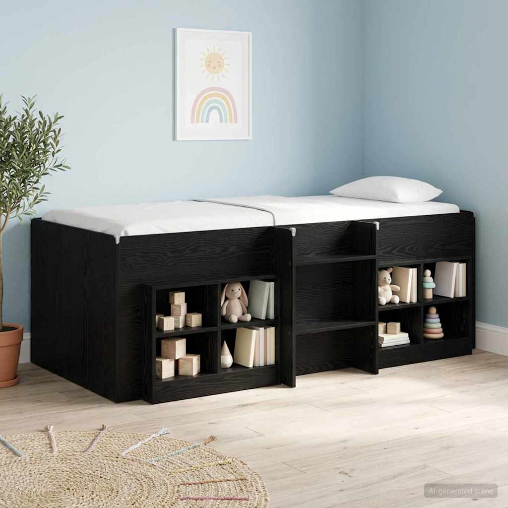Cadre de Lit Élevé pour Enfants Chêne noir 98,5 x 200 cm - XIOS