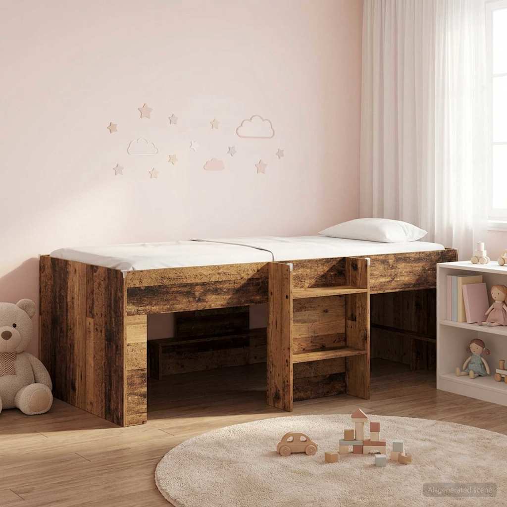 Cadre de Lit Élevé pour Enfants 2 pcs Bois ancien 98,5 x 200 cm - XIOS