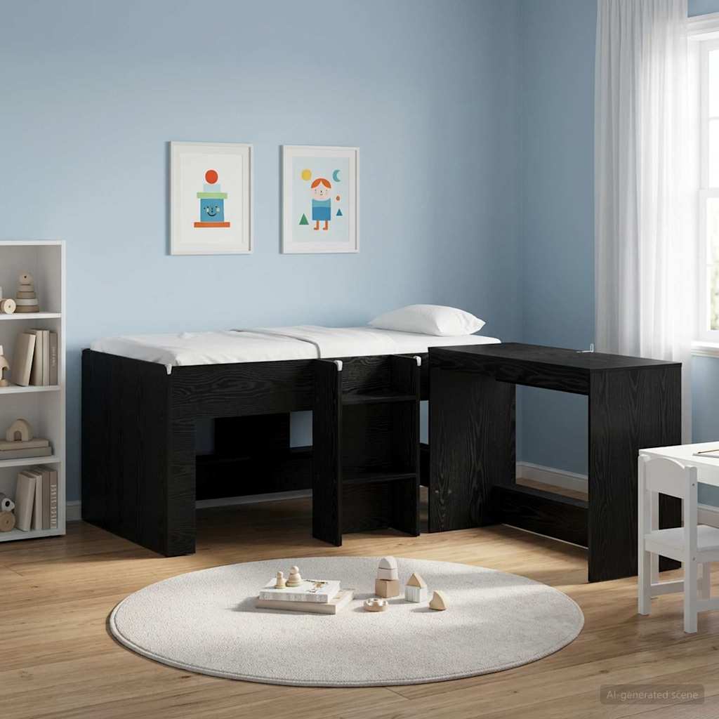 Cadre de Lit Élevé pour Enfants Chêne noir 80 x 160 cm - XIOS