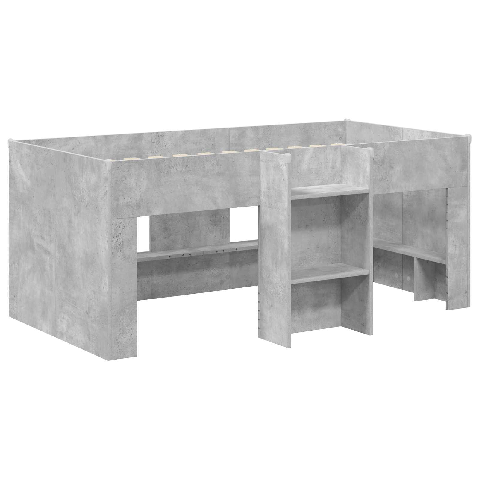 Cadre de Lit Élevé pour Enfants 2 pcs Béton Bois d'ingénierie - XIOS